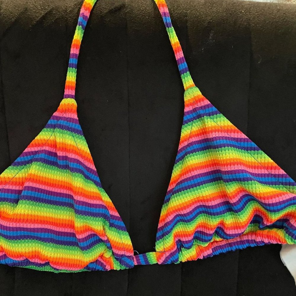 Rainbow Bikini Top / Padded Bra Top
